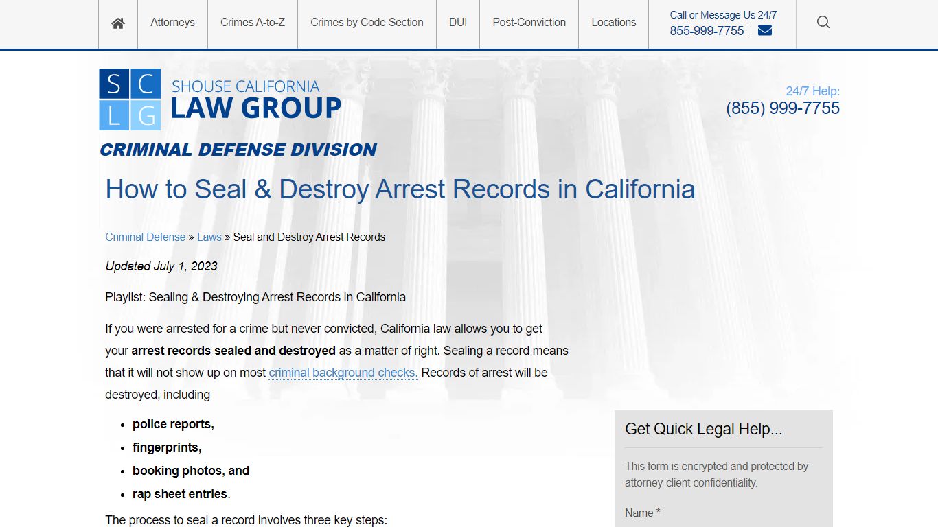 How to Seal & Destroy Arrest Records in California