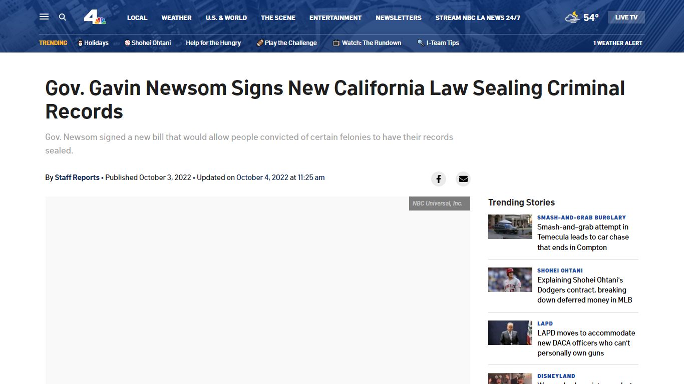 Gov. Gavin Newsom Signs New California Law Sealing Criminal Records ...